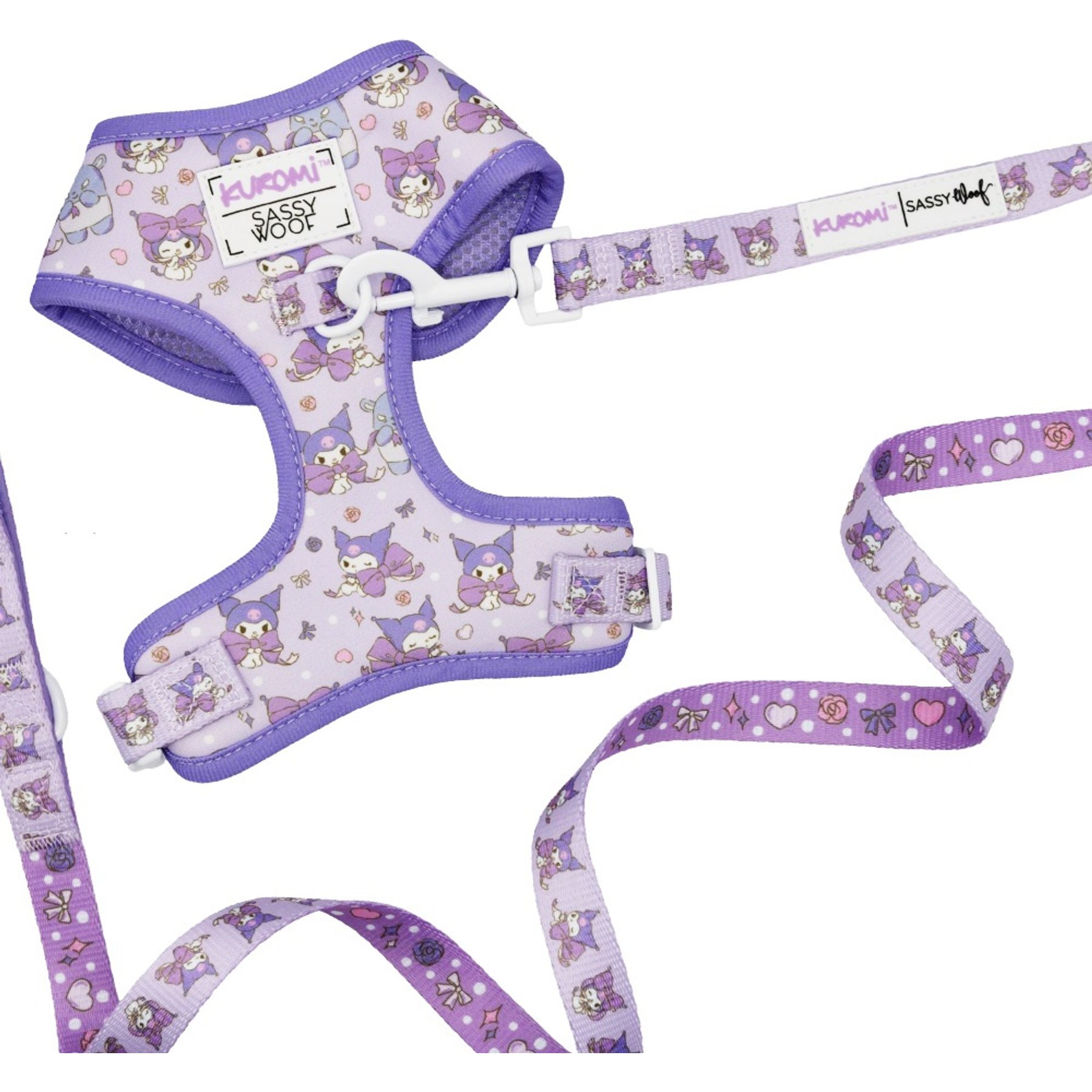 Sassy Woof Kuromi Dog Harness & Leash, XX-Large: 25 to 37-in chest