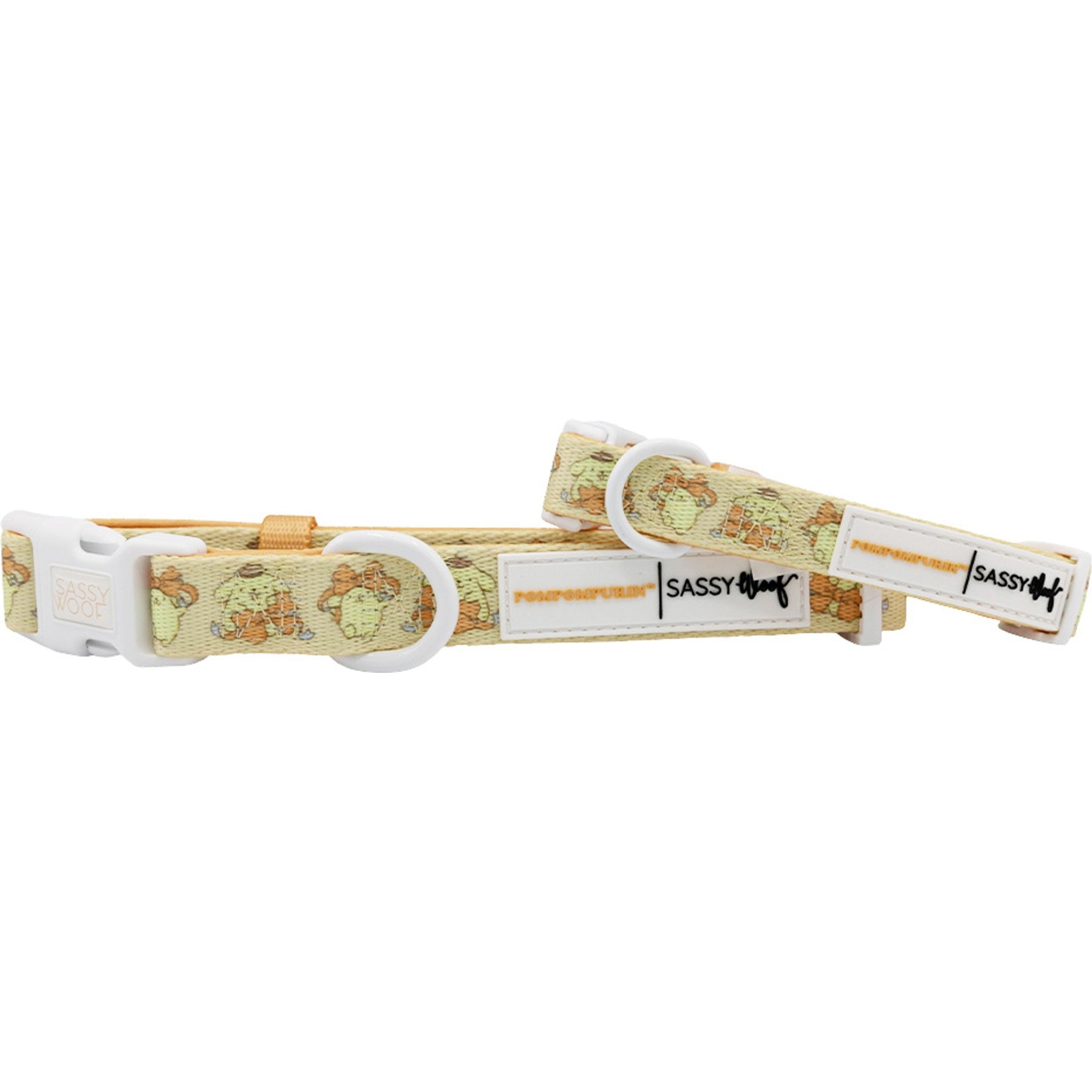 Sassy Woof Pompompurin Dog Collar, Medium: 19.7-in neck, 3/4-in wide