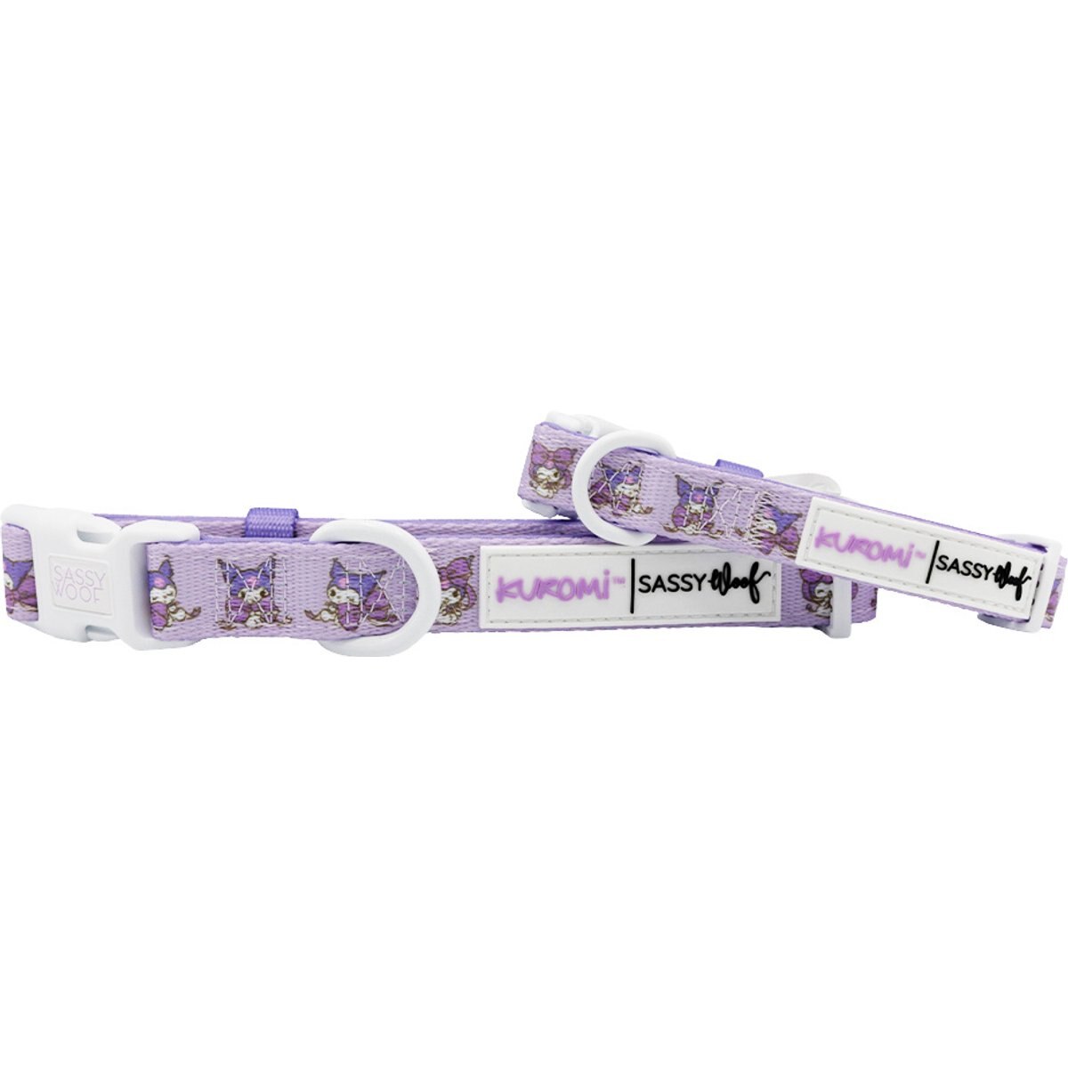 Sassy Woof Kuromi Dog Collar, X-Small: 9.5-in neck, 1/3-in wide
