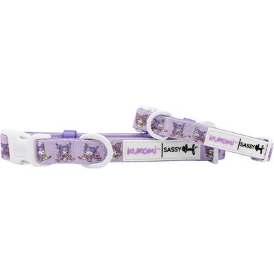 Sassy Woof Sassy Woof Kuromi Dog Collar, X-Small: 9.5-in neck, 1/3-in wide
