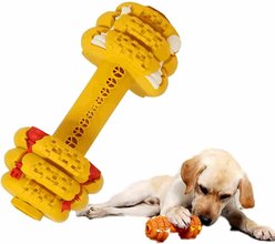 Petopia Circular Dumbbell Interactive Tough Chewer Dog Toy, Large, Yellow