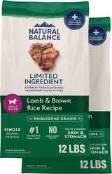 Natural Balance Limited Ingredient Lamb & Brown Rice Small Breed Bites Recipe Dry Dog Food, 24-lb bundle