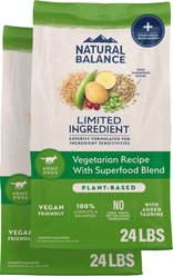 Natural Balance Limited Ingredient Vegetarian Recipe Dry Dog Food, 48-lb bundle