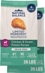 Natural Balance Limited Ingredient Chicken & Sweet Potato Recipe Small Breed Bites Grain-Free Dry Dog Food, 52-lb bundle