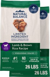 Natural Balance Limited Ingredient Lamb & Brown Rice Recipe Large Breed Dry Dog Food, 52-lb bundle