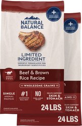 Natural Balance Limited Ingredient Beef & Brown Rice Recipe Dry Dog Food, 48-lb bundle