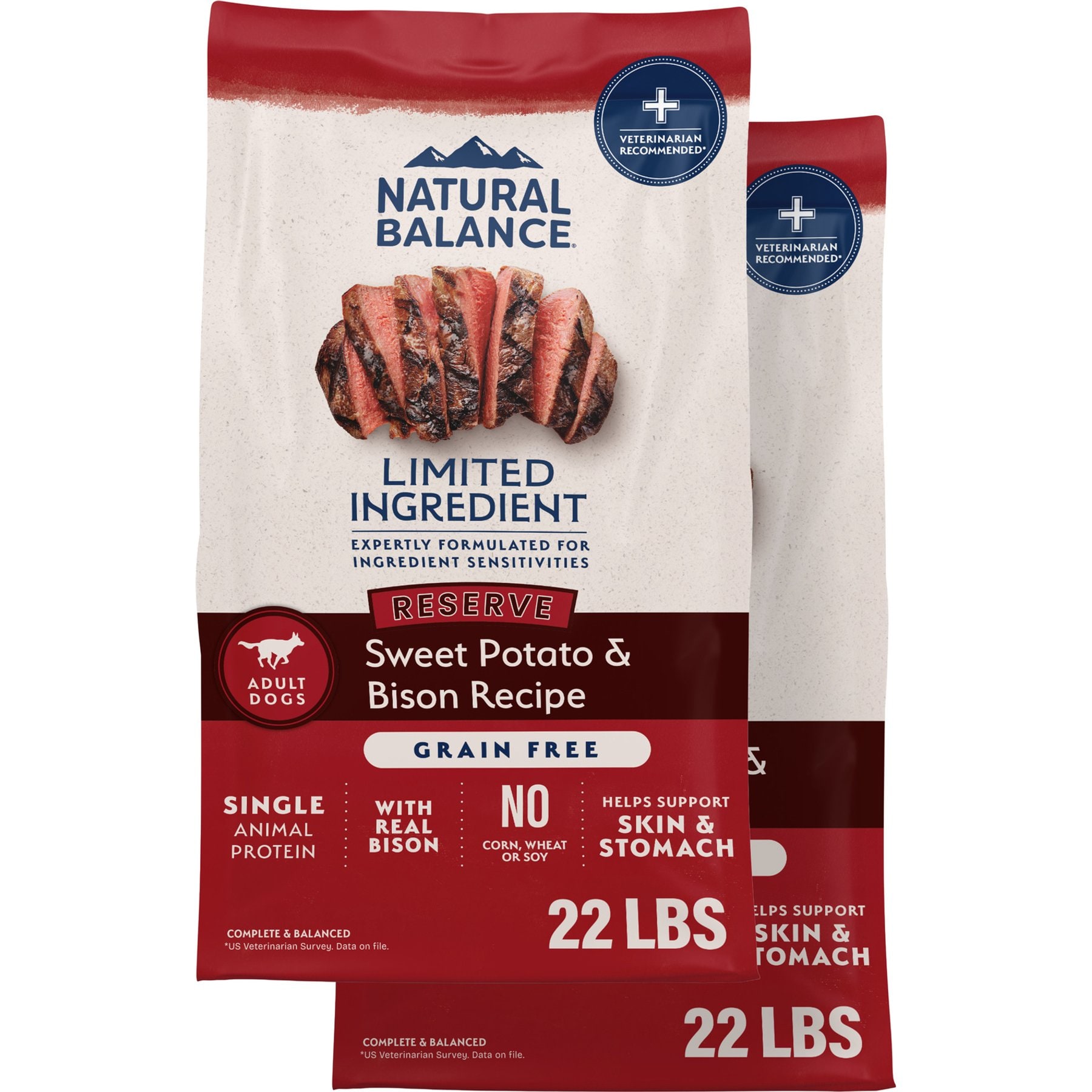 Natural Balance Limited Ingredient Reserve Grain-Free Sweet Potato & Bison Recipe Dry Dog Food, 44-lb bundle