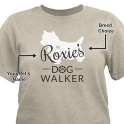 PGS Yorkie Breed Silhouette with Heart Dog Walker T-Shirt, Sand, XXXX-Large slide 2 of 2