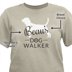 PGS Beagle Breed Silhouette with Heart Dog Walker T-Shirt, Sand, XXXX-Large slide 2 of 2