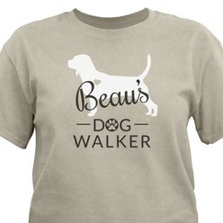 PGS Beagle Breed Silhouette with Heart Dog Walker T-Shirt, Sand, XXXX-Large