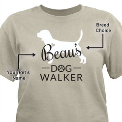 PGS Beagle Breed Silhouette with Heart Dog Walker T-Shirt, Sand, X-Large slide 2 of 2
