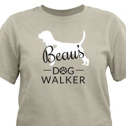 PGS Beagle Breed Silhouette with Heart Dog Walker T-Shirt, Sand, Small
