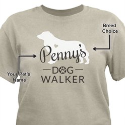PGS Golden Retriever Breed Silhouette with Heart Dog Walker T-Shirt, Sand, XXXX-Large slide 2 of 2