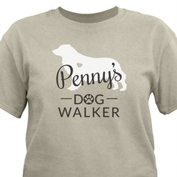 PGS Golden Retriever Breed Silhouette with Heart Dog Walker T-Shirt, Sand, Small