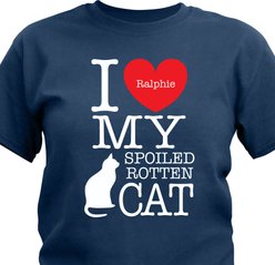 PGS I Love My Spoiled Cat T-Shirt, Navy, X-Large
