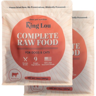King Lou King Lou Complete Raw Food Beef Freeze-Dried Dog Food, 28-oz bundle