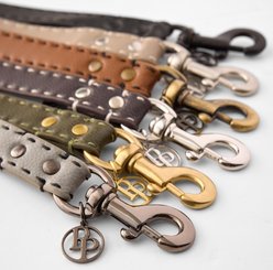 Pet Passion Rein Saddle Stitch Vegan Leather Dog Leash, Gray, 6-ft long, 1-in wide slide 2 of 8