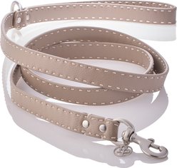 Pet Passion Rein Saddle Stitch Vegan Leather Dog Leash, Dappled Cashmere, 6-ft long, 1-in wide