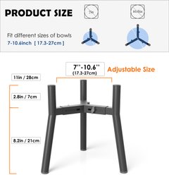 ADENGL 11-in Non-Skid Metal Dog Bowl Stand, Black, Medium, 2 count slide 2 of 4