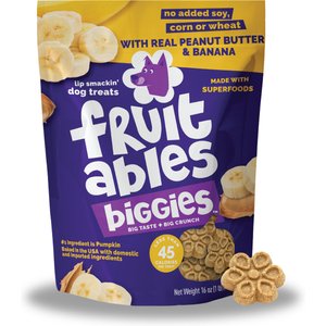 Fruitables Biggies with Real Peanut Butter & Banana Dog Treats, 16-oz bag