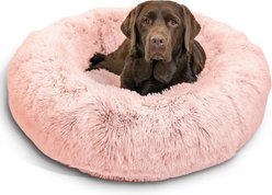 Best Friends by Sheri The Original Calming Shag Fur Donut Cuddler Cat & Dog Bed, Cotton Candy, Large slide 1 of 9