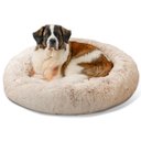 Best Friends by Sheri The Original Calming Shag Fur Donut Cuddler Cat & Dog Bed, Taupe, X-Large