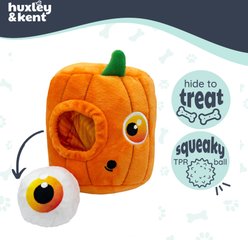 Huxley & Kent Pop 'n Fetch Pumpkin Pop-Eye Squeaky Plush Dog Toy, Orange slide 2 of 8