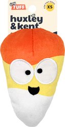 Huxley & Kent Tiny Tuff Kookie Korn Squeaky Plush Dog Toy, Orange/Yellow/White