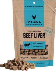 Vital Essentials Freeze-Dried Raw Beef Liver Dog Treats, 5.5-oz bag