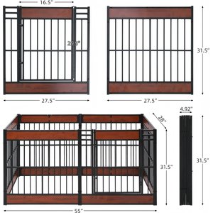RYPetmia 6-Panel Indoor & Outdoor Foldable Heavy Duty Personalized Coated Metal Dog & Cat Exercise Pen, Rustic Brown, Small: 31.5-in