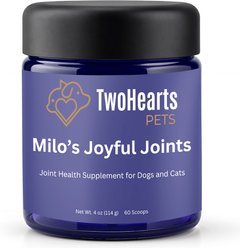 TwoHearts Pets Milo’s Joyful Hip & Joint Support Powder Supplement for Dogs & Cats, 4-oz box, 60 count