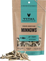 Vital Essentials Minnows Single Ingredient Freeze-Dried Cat Treats, 1.5-oz bag