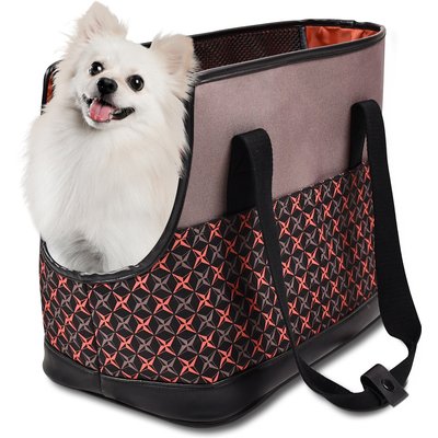 GOOPAWS GOOPAWS Soft-Sided Tote Purse Carrier with Pocket for Small Dogs, Khaki, 19-in
