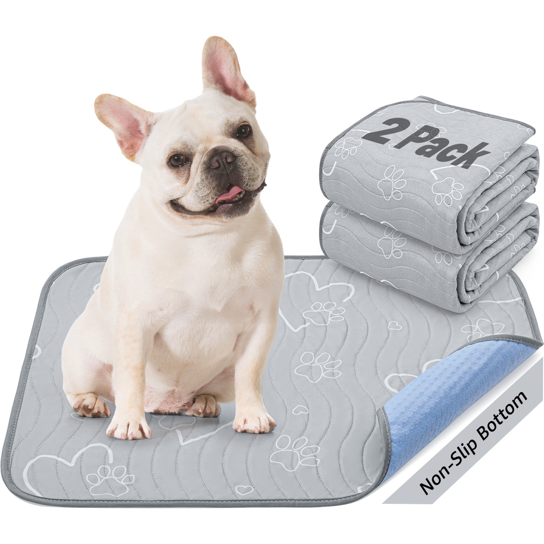 PICK FOR LIFE Washable Reusable Waterproof & Absorbent Non-Slip Dog Pee Pads, Gray, 72 x 72-in, 1 count