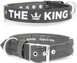 myfamily Royal Dog Collar, Grey, X-Small: 9 to 10-in neck, 3/5-in wide