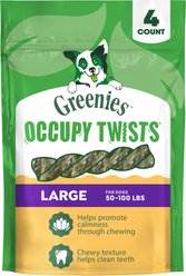 Greenies Occupy Twists Large Chicken Flavor Natural Long-Lasting Chews Dog Treats, 4 count