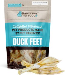Raw Paws Duck Feet Freeze-Dried Duck Dogs Treats, 10-count