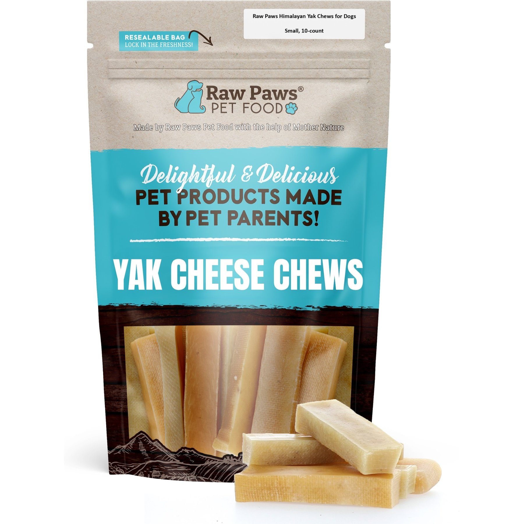 Raw Paws Himalayan Yak Cheese Dog Chew Treats, Small, 10 count
