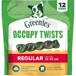 Greenies Occupy Twists Regular Chicken Flavor Natural Long-Lasting Chews Dog Treats, 12 count