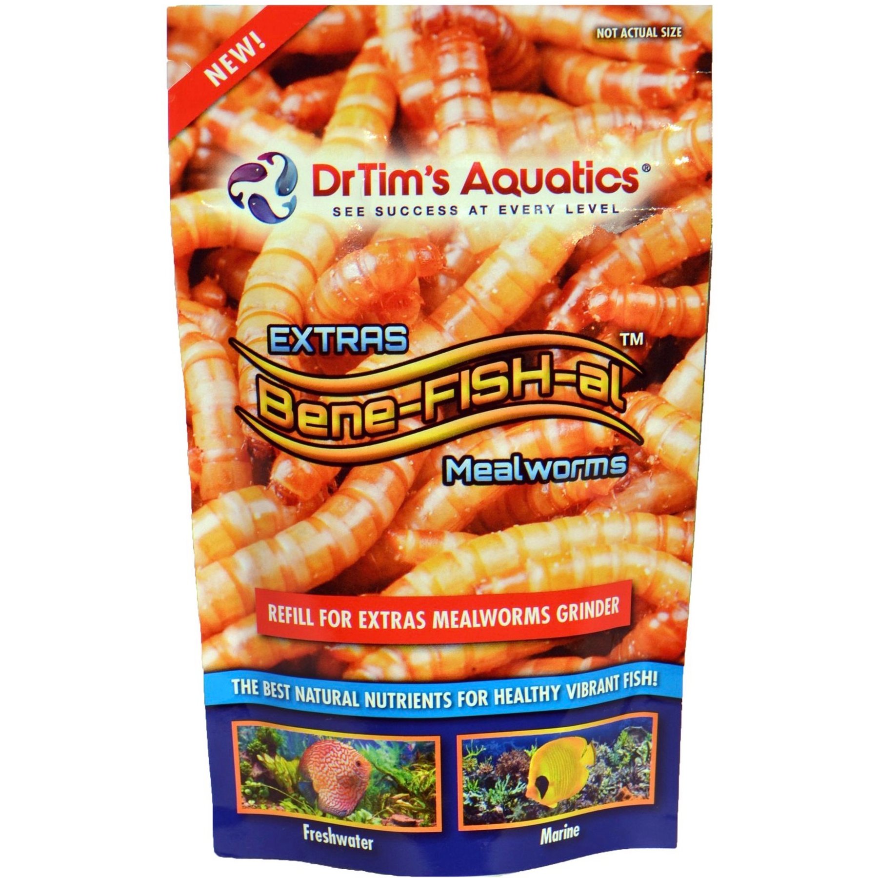 DrTim's Aquatics EXTRAS Bene-FISH-al Mealworms Refill for Grinder, 1.04-oz jar