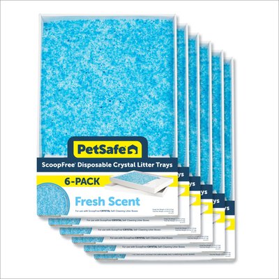 PetSafe PetSafe ScoopFree Complete Disposable Crystal Cat Litter Tray, 6-Pack, Blue