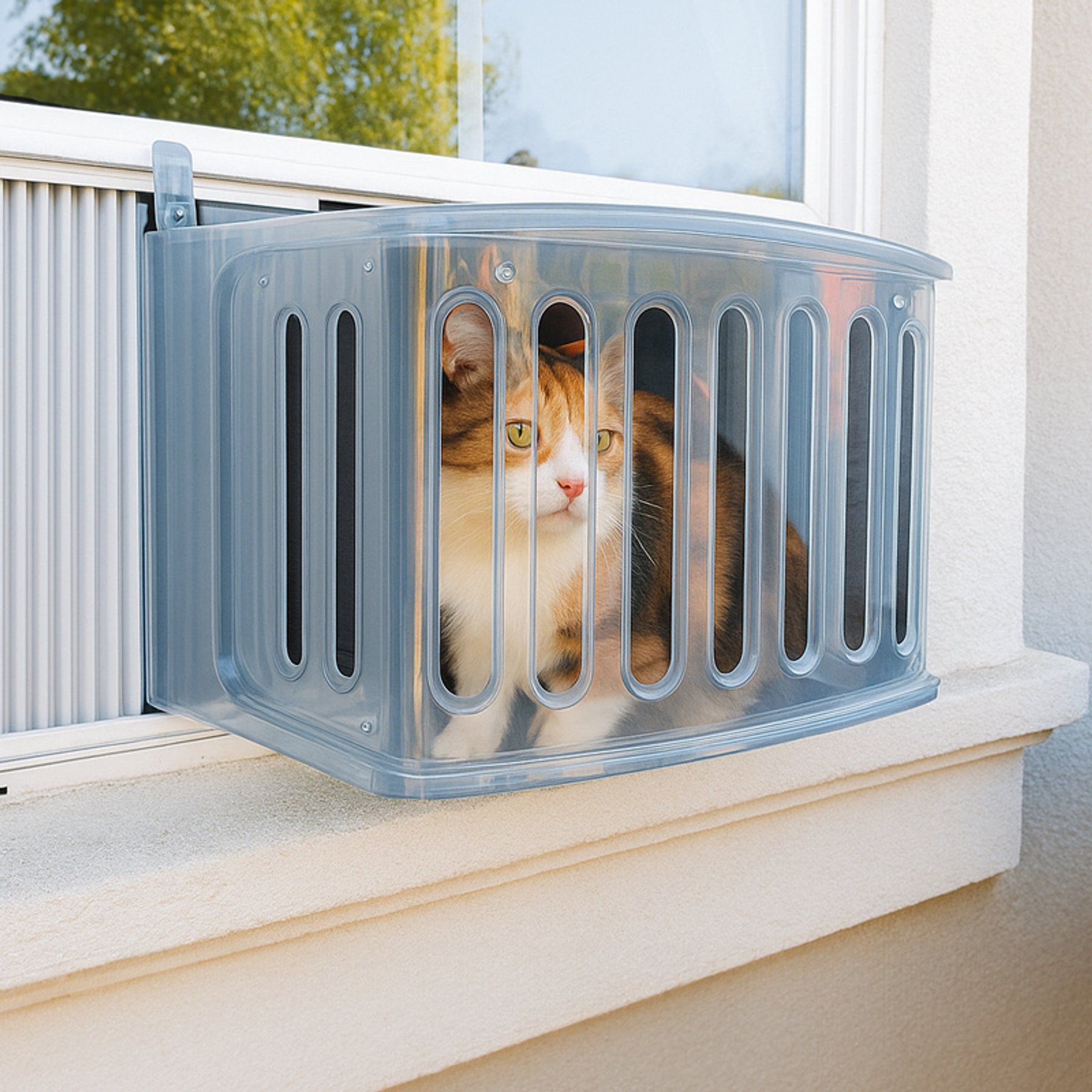 VistaGato VistaBella Cat Window Catio, Litter Box & Perch