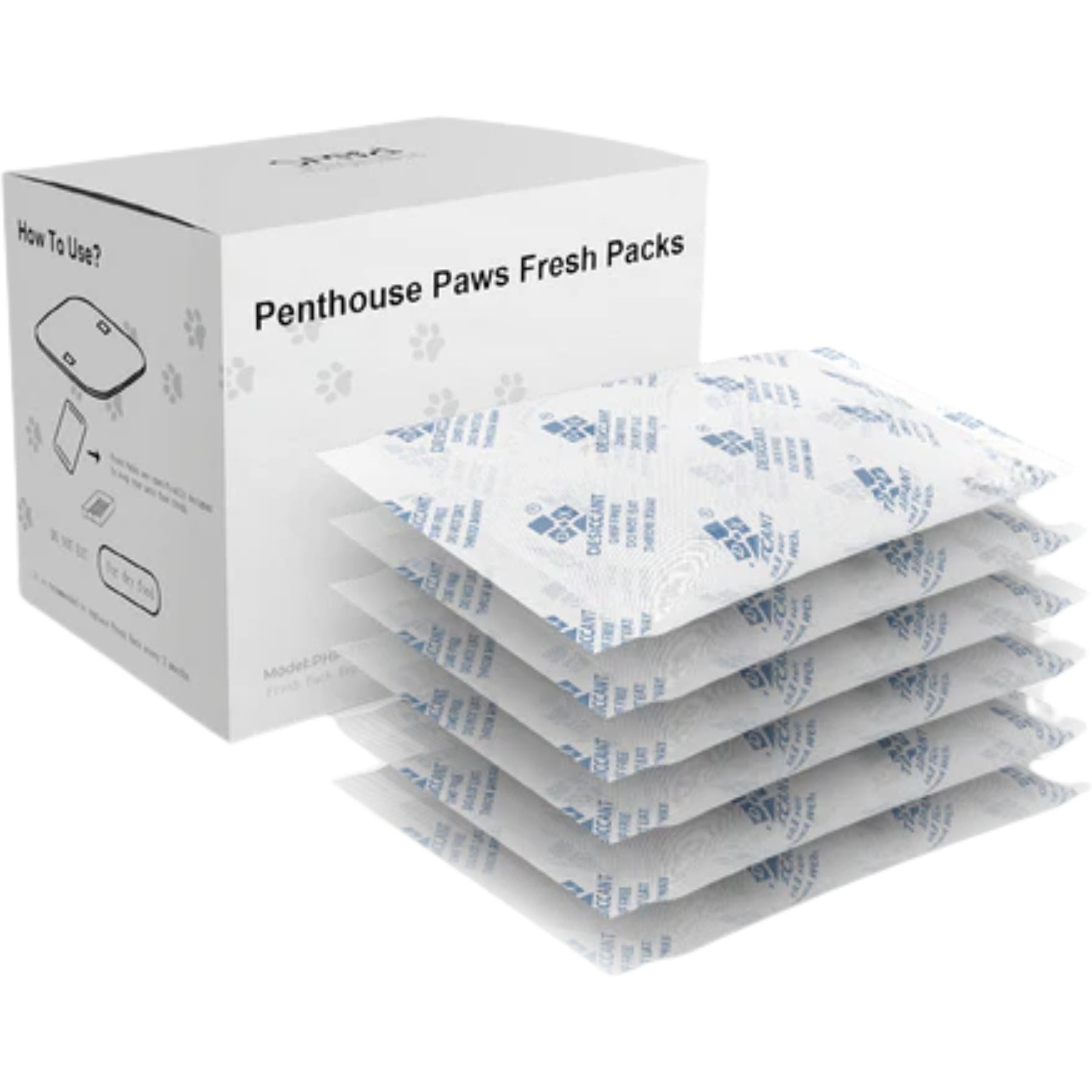 Penthouse Paws Fresh Packs Dog & Cat Food Moisture Absorber, 6-pack, White