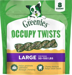 Greenies Occupy Twists Large Chicken Flavor Natural Long-Lasting Chews Dog Treats, 8 count