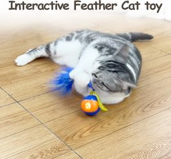 Migipaws 2-in-1 Interactive Rolling Ball Motion Automatic Excercise Cat Toy, Blue  slide 2 of 8