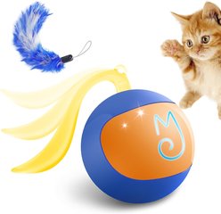 Migipaws 2-in-1 Interactive Rolling Ball Motion Automatic Excercise Cat Toy, Blue  slide 1 of 8