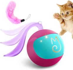 Migipaws 2-in-1 Interactive Rolling Ball Motion Automatic Excercise Cat Toy, Pink