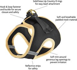 Up Country Personalized Step-In Vest Dog Harness, Black/Tan, X-Small: 12 to 14-in chest slide 2 of 6