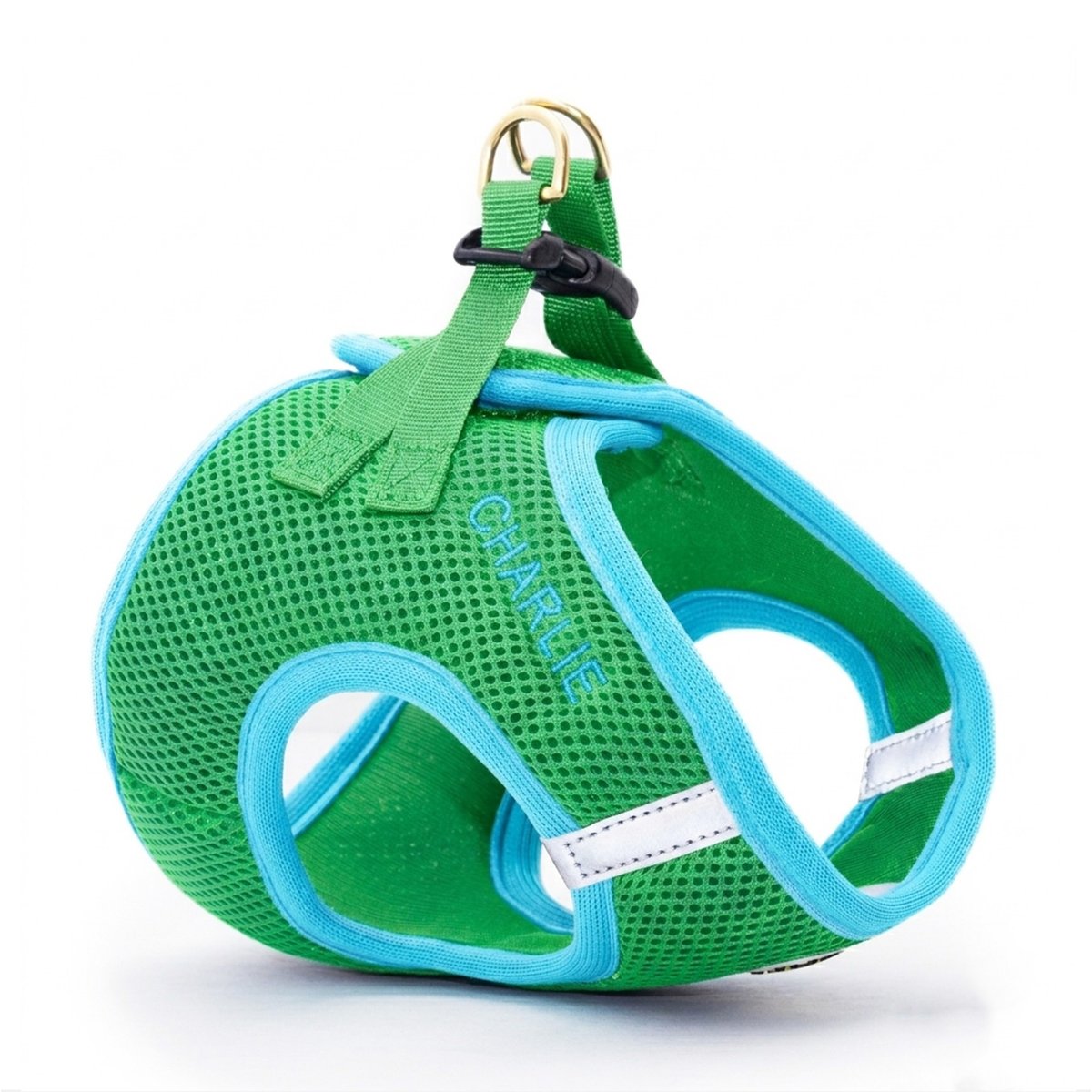 Up Country Personalized Step-In Vest Dog Harness, Lime/Aqua, X-Large: 20 to 22-in chest