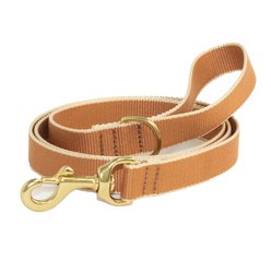Up Country Color Market Lead Dog Leash with D-Ring, Camel/Cream, 5-ft long, 1-in wide